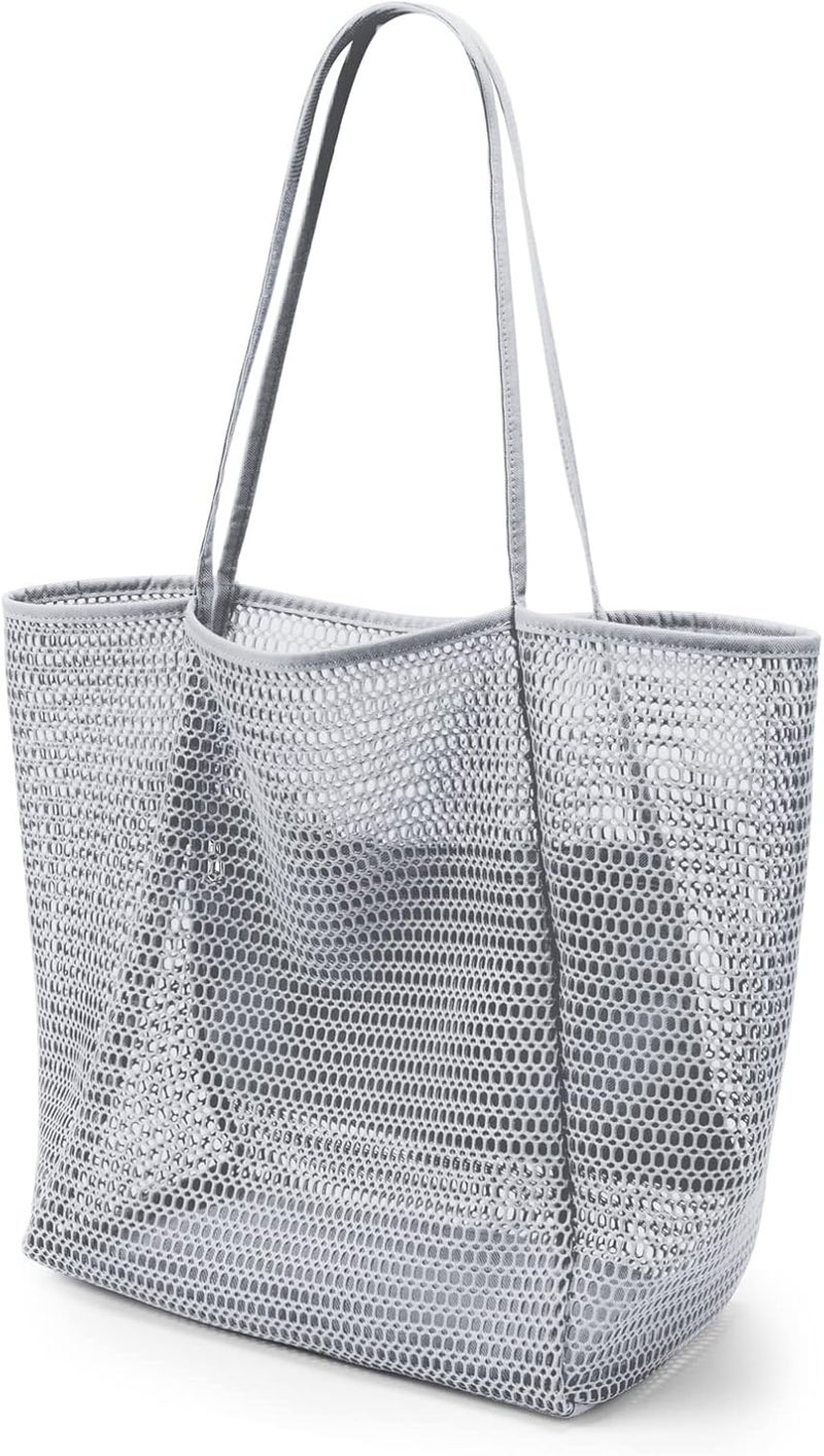 KALIDI BeachNylon Mesh Tote Bag, Casual Tote Bag Hobo Women Foldable MAX 23L Shoulder Bag For Beach Picnic Vacation - Image 1